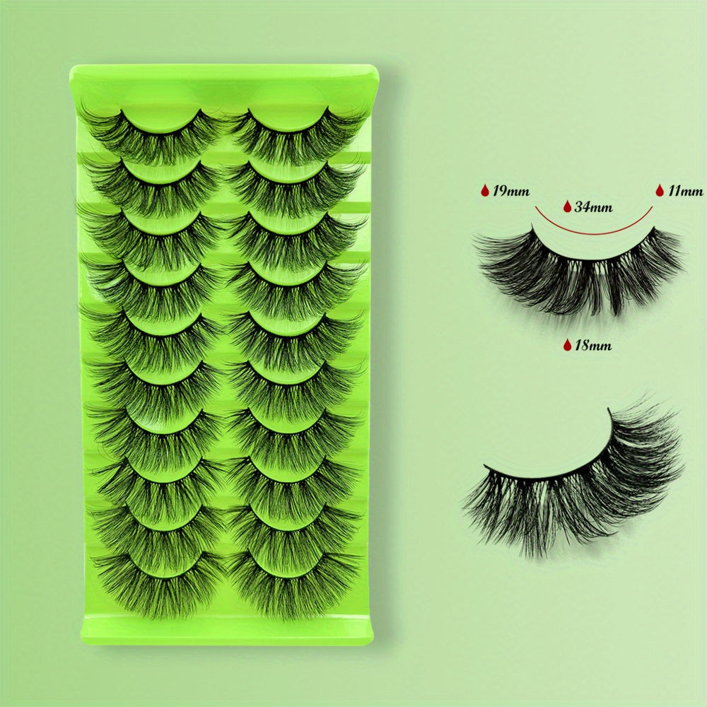 10 Pairs 3D Multilayer False Eyelashes Natural Cross Grafting Lashes
