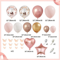 103pcs Rose Gold Balloons Decoration Kit for Women Birthday Bridal Party