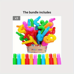 8pcs Colorful Pop Tubes Sensory Toys - Fine Motor Skills, ADHD