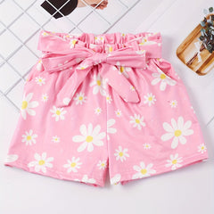 Toddler Girls Flowers Graphic Shorts Summer Clothes