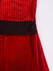 Velvet Lace Nightdress V Neck Backless Sleep Dress