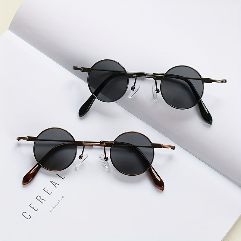 Men's Small Round Frame Sunglasses Hip Hop Style Mixed Glasses
