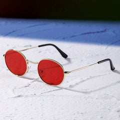 Steampunk Oval Metal Frame Sunglasses Vintage Style UV400
