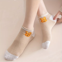 10 Pairs Bunny Print Ankle Socks Women's Stockings
