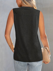 Sleeveless Tank Top Summer Casual Solid Crew Neck Women's Clothing
