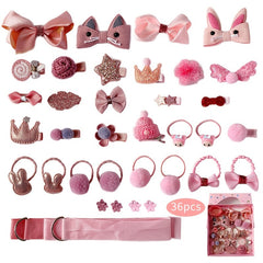 Baby Girls Cartoon Hair Ties Hair Clips Set, Holiday Gift