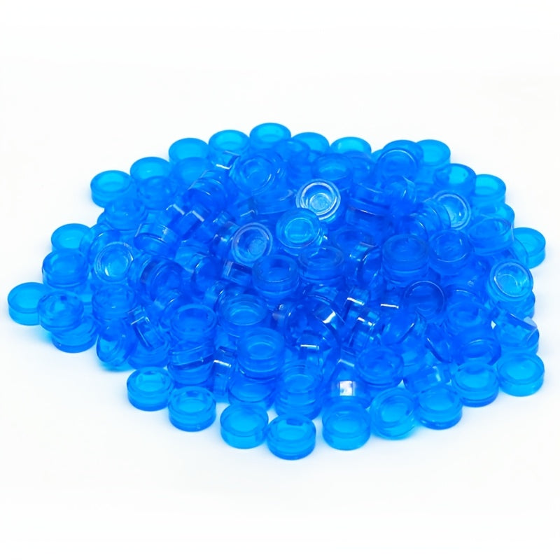 500pcs Transparent Colorful Tile Round 1x1 Building Block Accessories