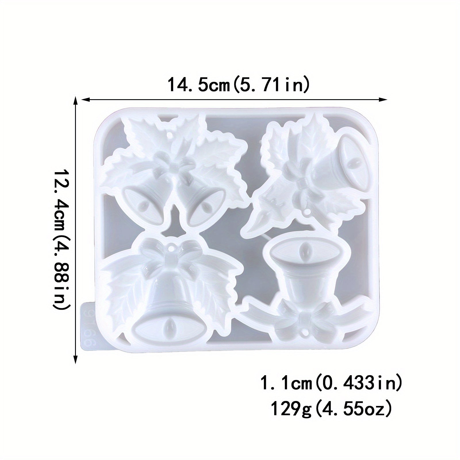 Christmas Jingle Bell Silicone Mold Resin Casting DIY Keychain Jewelry