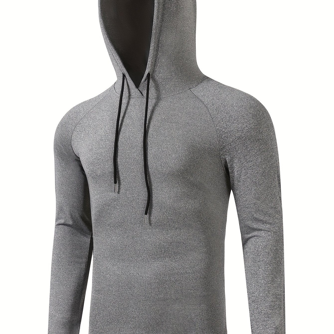 Men's Casual Sports Hoodie Long Sleeve T-shirt for Fitness Gym Workout