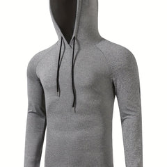 Men's Casual Sports Hoodie Long Sleeve T-shirt for Fitness Gym Workout