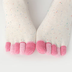 6 Pairs Women's Toe Socks Cotton Crew Sock Five Finger Socks