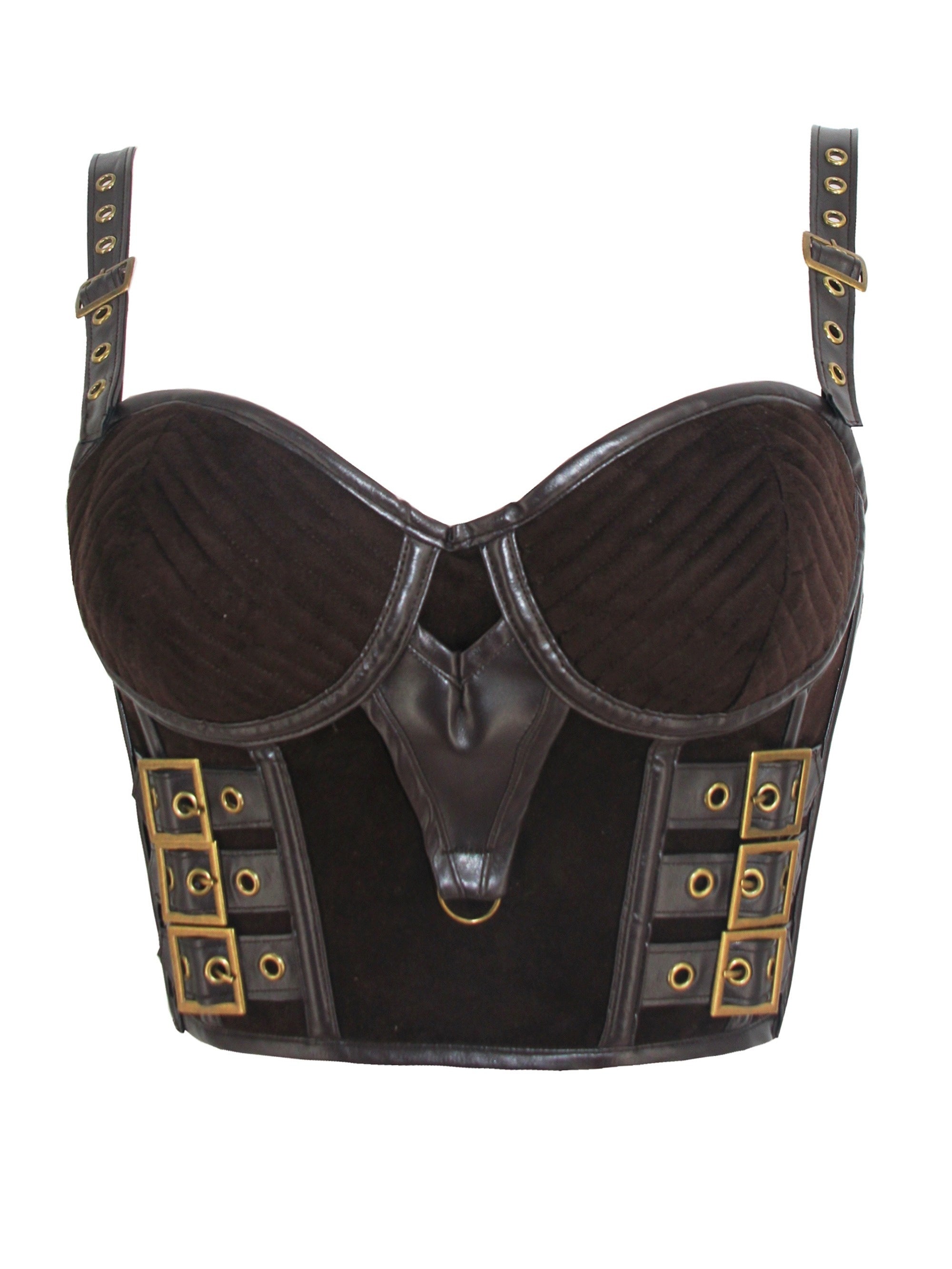 Leather Stitching Lace Up Tummy Control Slimming Cami Top