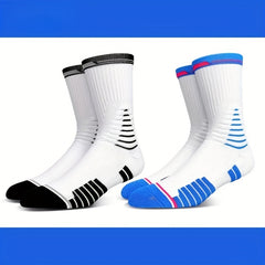 Men's Thickened Breathable Mid Calf Socks for Running Cycling Football