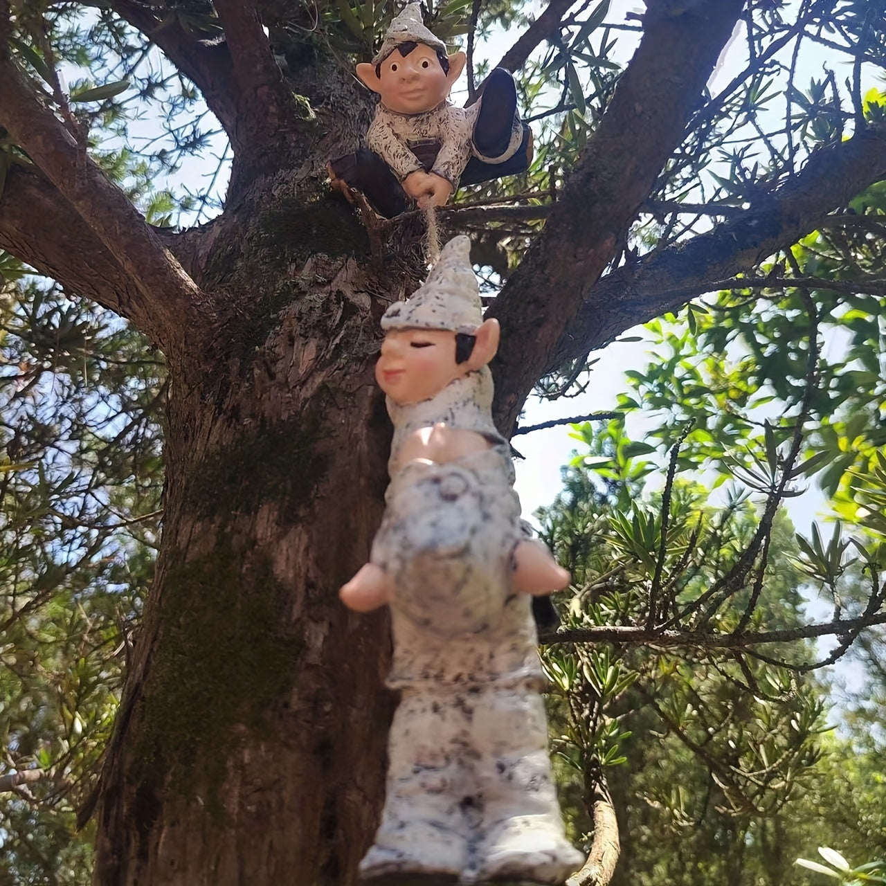 Large Gnome Climbing Three Little Man Garden Pendant Home Decoration