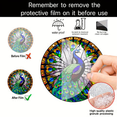 Peacock Suncatcher Stained Glass Window Hanging For Decoration