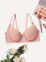 Lace Push Up Bra with Bow Tie