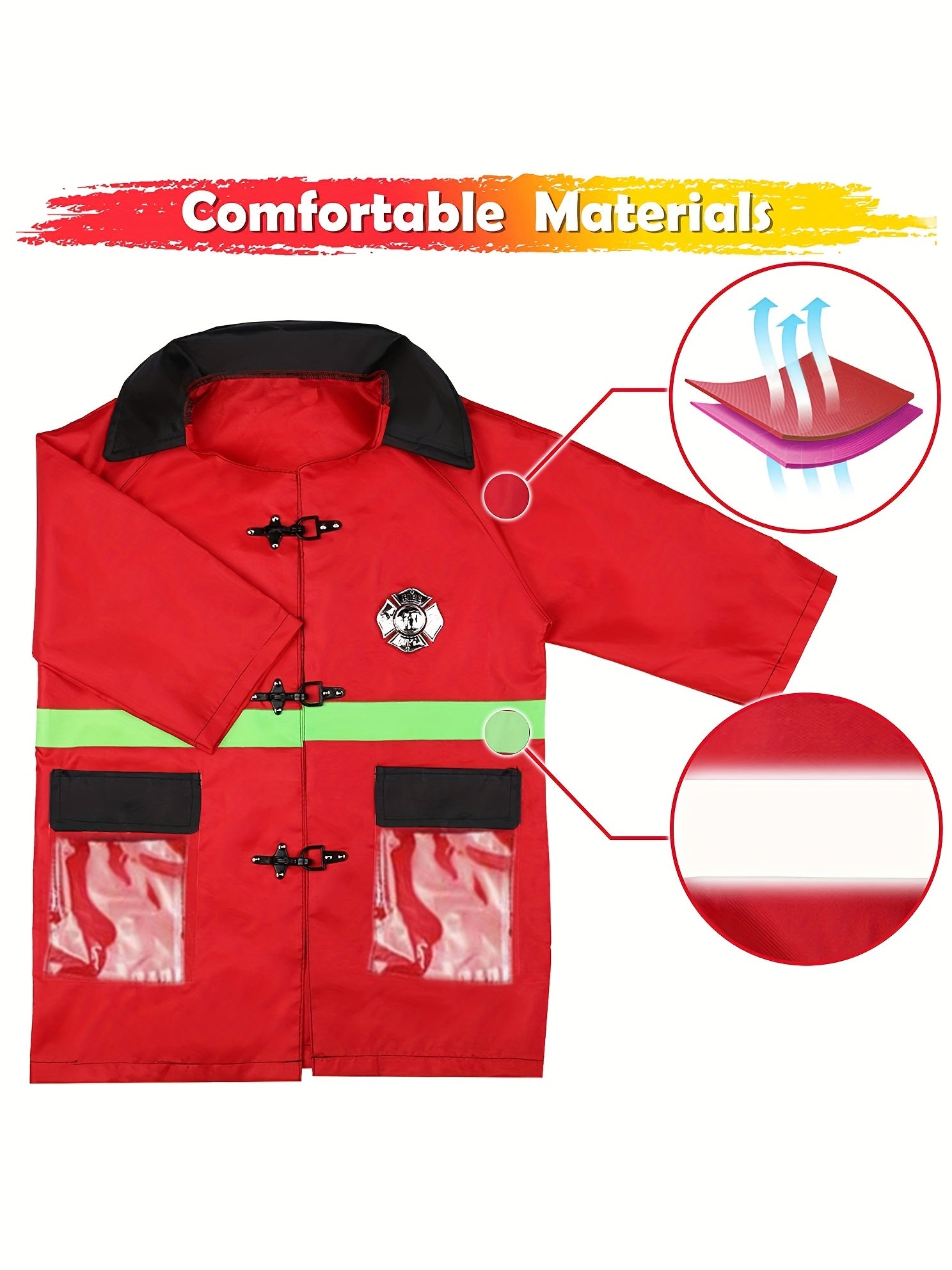 Kids Firefighter Costume Toddler Fireman Dress Up Costume