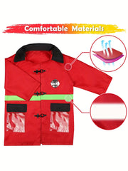 Kids Firefighter Costume Toddler Fireman Dress Up Costume