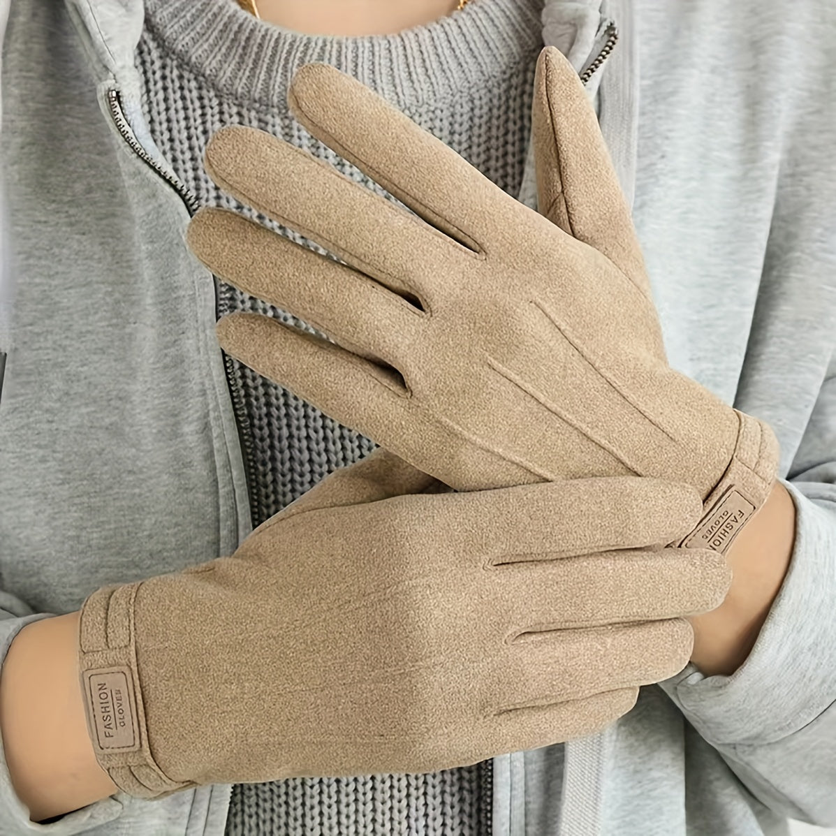 Winter Warm Suede Touch Screen Driving Glove Men Women