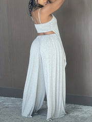 Sexy Matching Two piece Set Cami Top & Wide Leg Pants