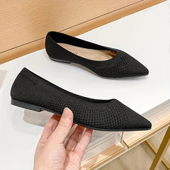Women's Breathable Pointed Toe Flat Walking Shoes