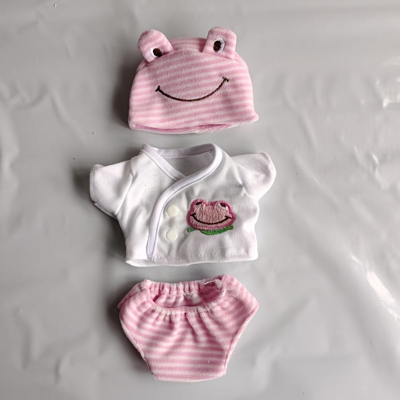 Frog Themed Doll Clothing Set Green & Yellow Outfits Accessories Holiday