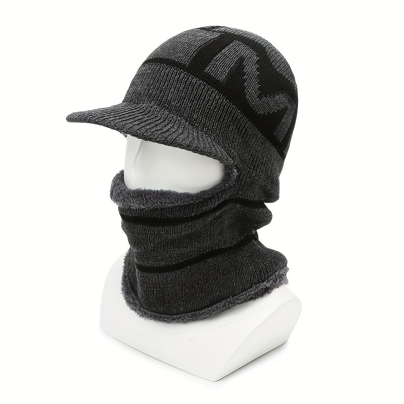 Winter Balaclava Hat with Brim Neck and Ear Protection for Boys