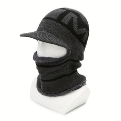 Winter Balaclava Hat with Brim Neck and Ear Protection for Boys