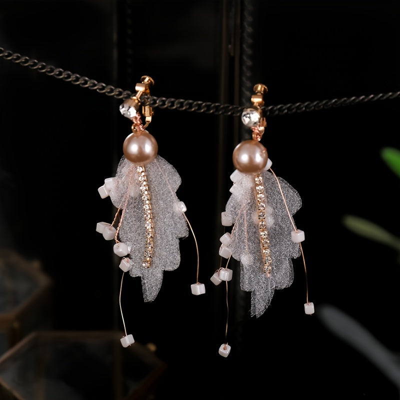 Feather Crown Hair Band Earrings Set for Wedding Party