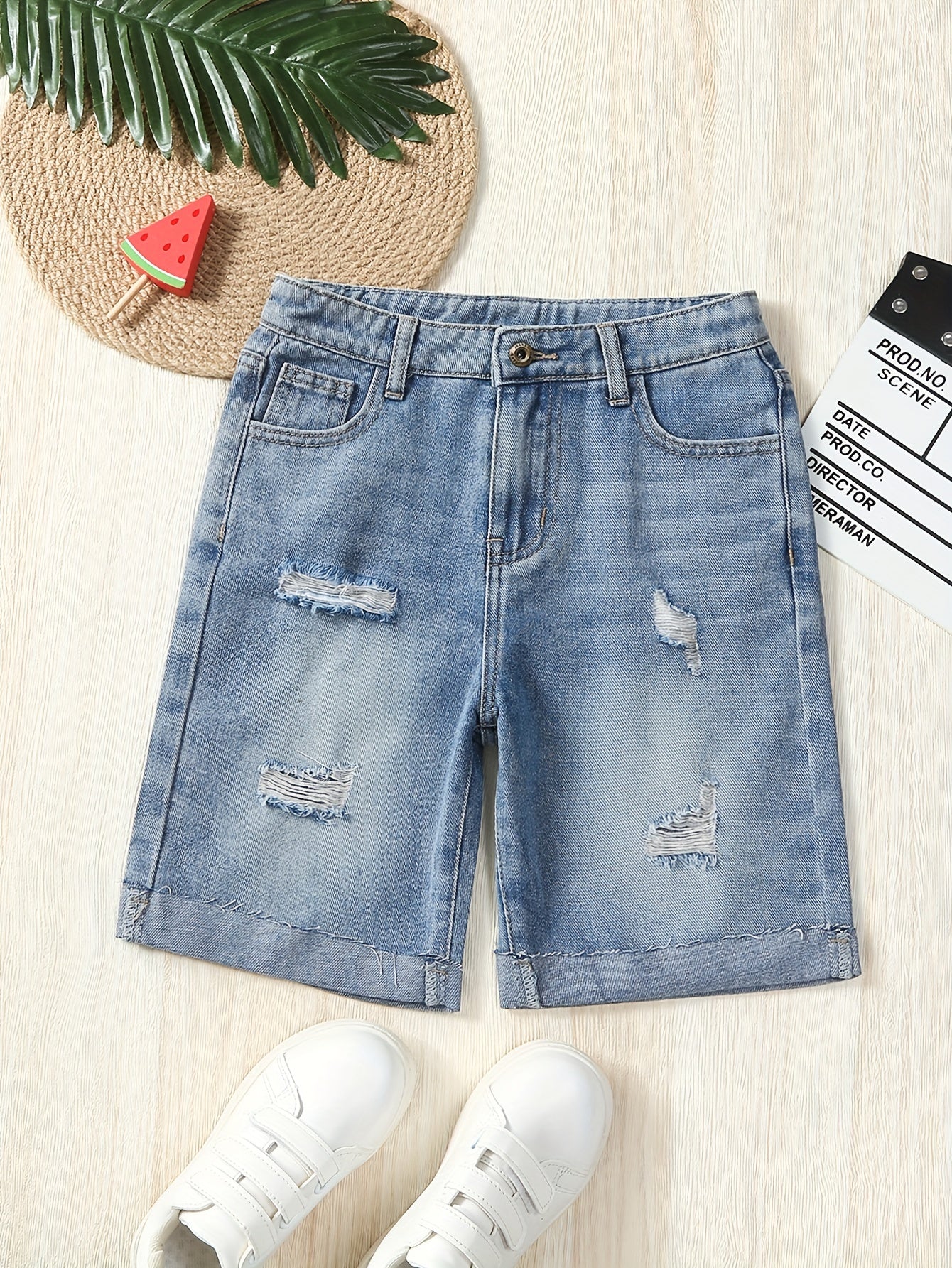 Boys Ripped Denim Shorts for Summer Kids