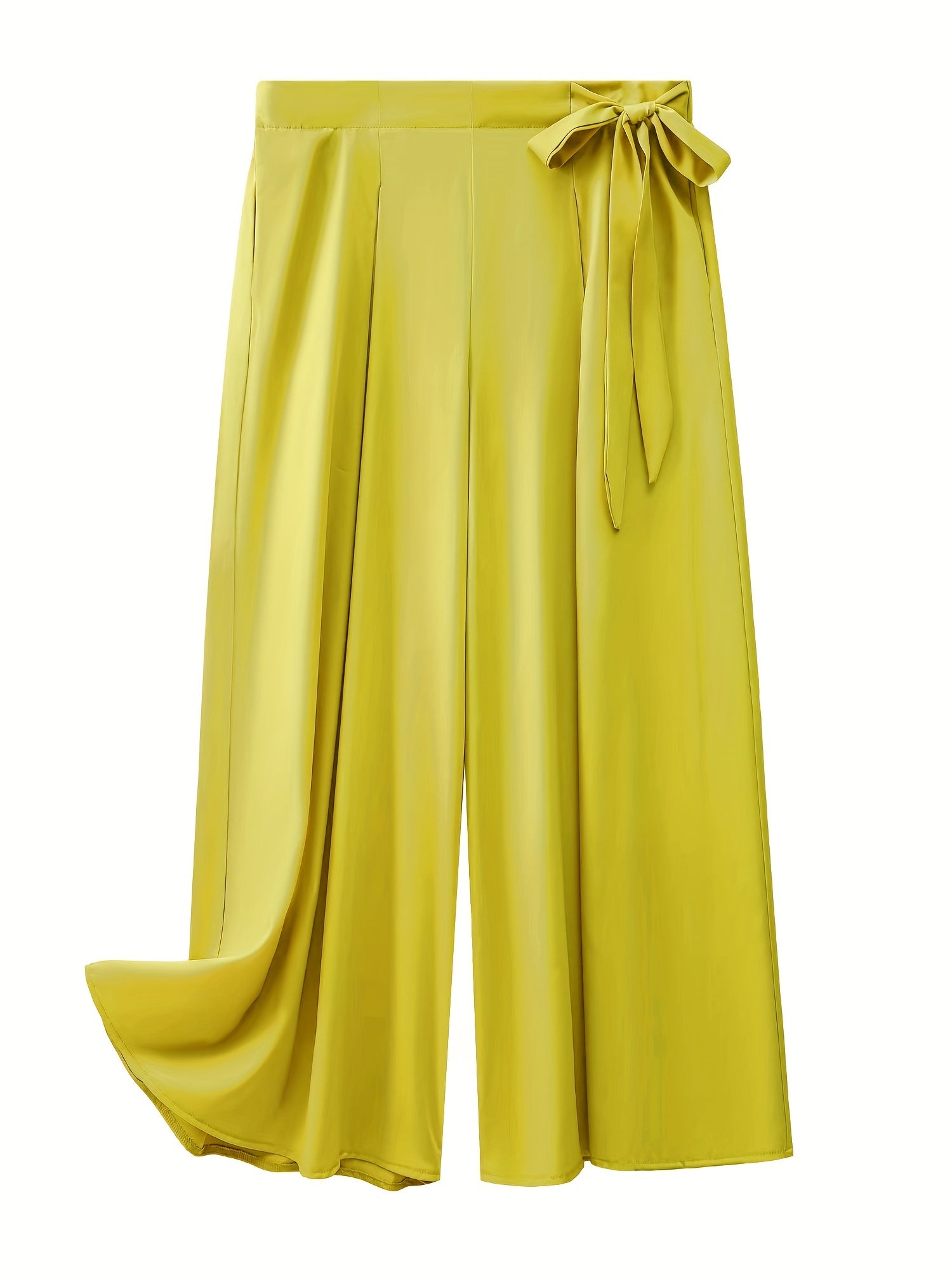 High Rise Wide Leg Trousers with Side Tie