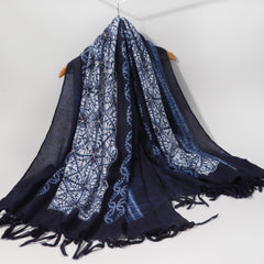 Boho Print Scarf Vintage Geometric Tassel Shawl