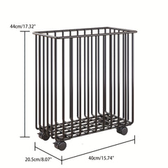 Sports Equipment Storage Rack with Wheels - Organizer for Yoga Mat and Dumbbells