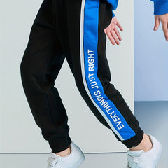 JUST RIGHT Letter Print Boys Active Sweatpants Comfortable Joggers