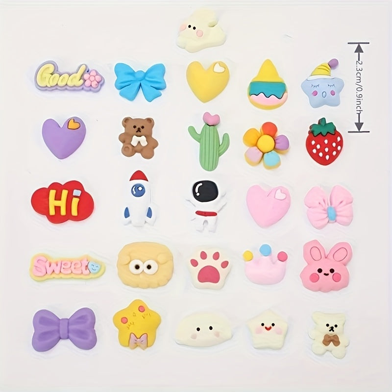 Winter Themed 3D Resin Stickers - Snowmen Reindeer - DIY Phone Cases & Bottles