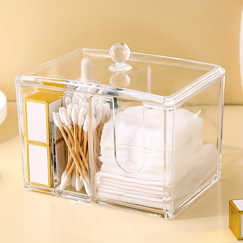 Transparent Storage Box Makeup Cotton Case Dustproof Desktop Storage