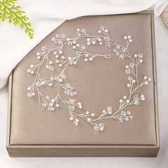 Silver Pearl Bridal Headpiece Rhinestones Headband Hair Accessories