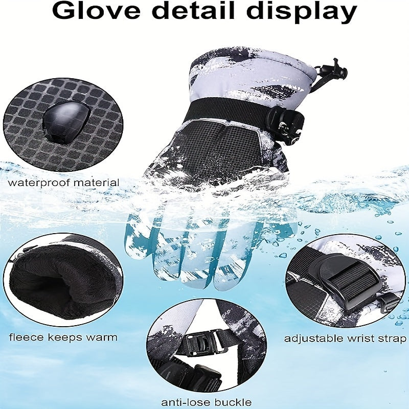 Winter Ski Gloves Waterproof Snow Gloves Warm Touchscreen Sports Gloves