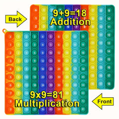 Large Macaron Pop Bubble Fidget Toy 12x12 Multiplication, 12x12 Addition