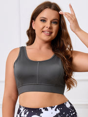 Sports Bra Solid Cut Out Back High Stretch Gym Fitness Bra
