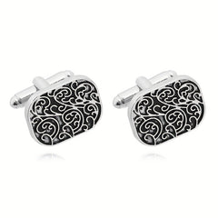 Floral Stripe Men's French Shirt Cufflinks