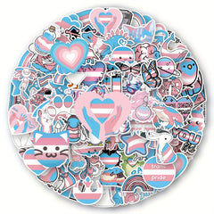 Transgender Pride Vinyl Stickers - 100pcs Pack