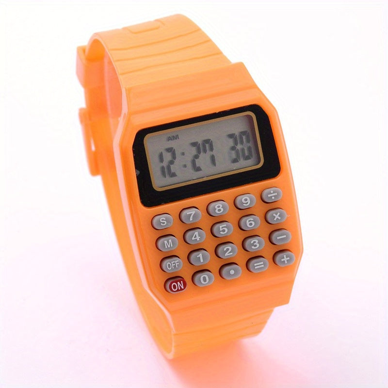 Kids Calculator Watch LCD Clock Unisex Silicone Date Time Electronic Wrist Watch