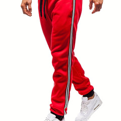 Men's Pocket Sweatpants Lateral Contrast Tape Drawstring Jogger Pants