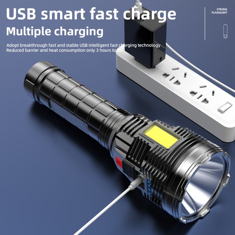 5000LM High Power Flashlight Multifunctional Charging Torch with Side Light COB