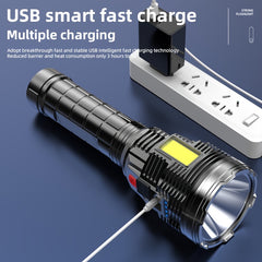 5000LM High Power Flashlight Multifunctional Charging Torch with Side Light COB