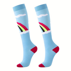 6 Pairs Compression Knee High Socks for Running and Cycling