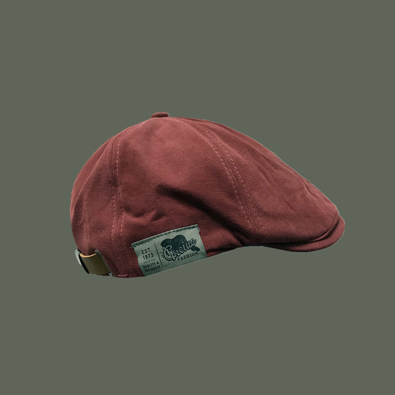 Vintage Beret Patch Newsboy Cap British Style Peaked Cap