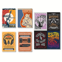 50 Vintage Music Poster Stickers Retro Designs for Gadgets & Gear