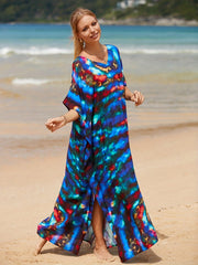 Tie Dye Bat Sleeve Cover Up Dress